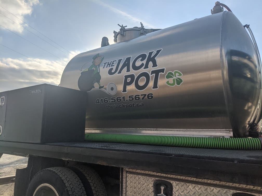 The Jackpot sevice truck logo on tank shown